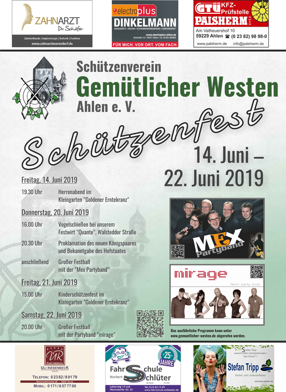 2019 Plakat Schuetzenfest klein