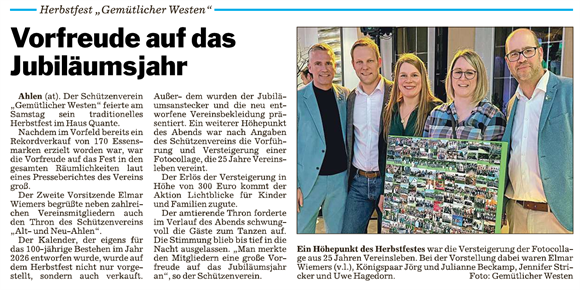 Zeitungsartikel Herbstfest