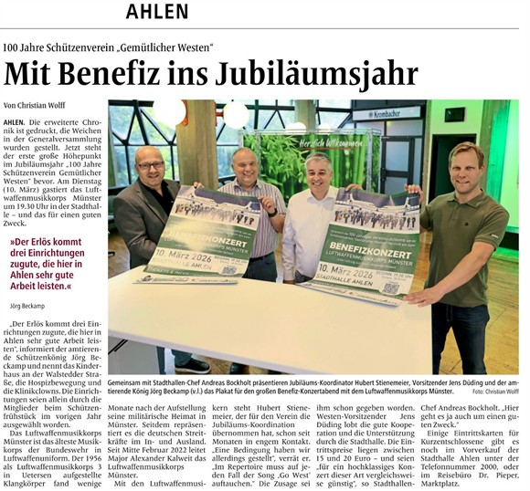 Benefizkonzert Ankündigung WN 2026